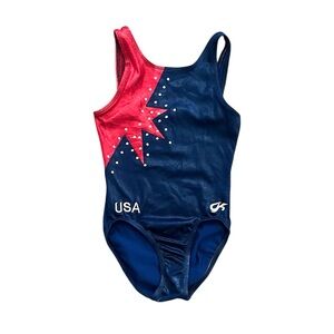Girls USA Red Blue Star Studded Design Leotard Size 4T Competition or Costume